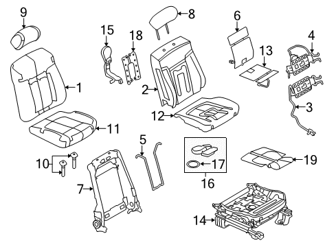 2011 Ford F-150 Seat Back Cover Assembly Diagram for BL3Z-1564416-HA