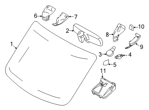 2016 Ford Transit-350 Windshield Glass Diagram for CK4Z-6103100-A