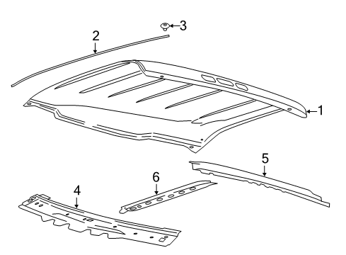 2017 Ford F-250 Super Duty Roof & Components Diagram