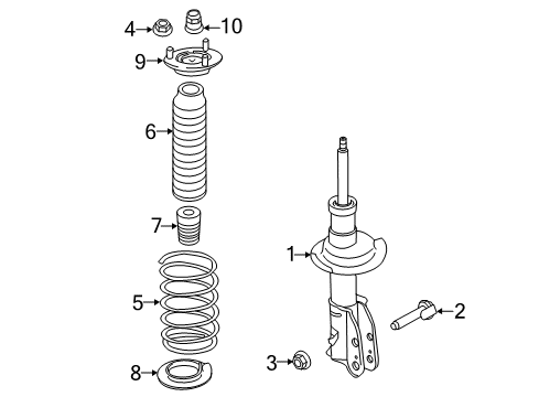 2012 Ford Edge Struts & Components - Front Diagram