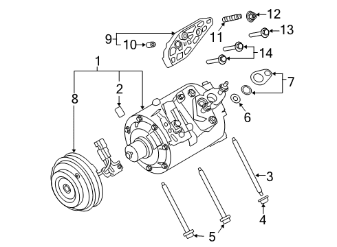 2023 Lincoln Nautilus A/C Compressor Diagram