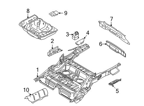 2006 Ford Freestyle Pan Assembly - Floor Diagram for 5F9Z-7411215-BB