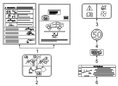 2013 Ford Fiesta Information Labels Diagram