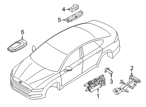 2020 Ford Fusion Keyless Entry Components Diagram 1 - Thumbnail