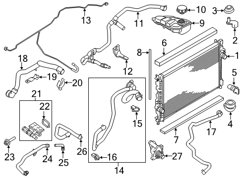 2020 Ford Transit Connect Radiator Assembly Diagram for EJ7Z-8005-C