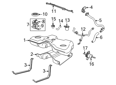 2005 Ford Freestyle Pipe - Fuel Filler Diagram for 5F9Z-9034-BA