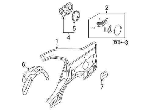 2008 Lincoln MKZ Door - Fuel Tank Filler Access Diagram for 6E5Z-54405A26-A