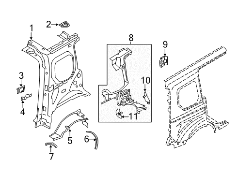 2015 Ford Transit Connect REINFORCEMENT - WHEELHOUSE Diagram for DT1Z-17277A58-D