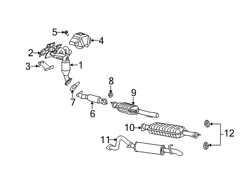 2008 Mercury Mariner Exhaust Components Diagram