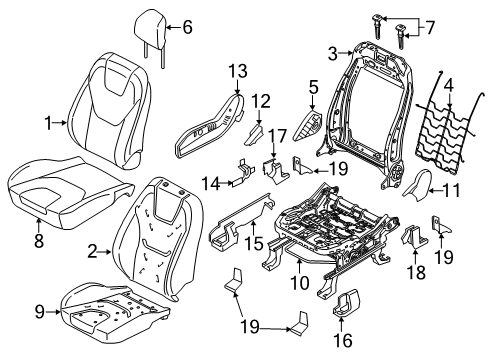 2023 Ford Edge HEADREST - COVER AND PAD Diagram for LT4Z-58611A08-EA