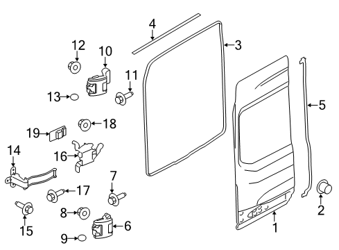 2022 Ford Transit-350 HD HINGE Assembly - REAR DOOR Diagram for KK4Z-1542900-C