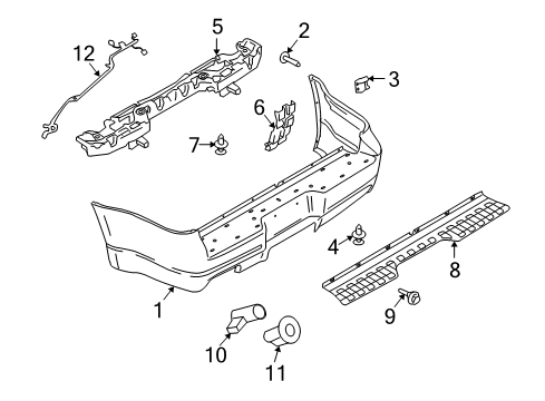 2010 Ford Explorer Sport Trac Rear Bumper Diagram 1 - Thumbnail