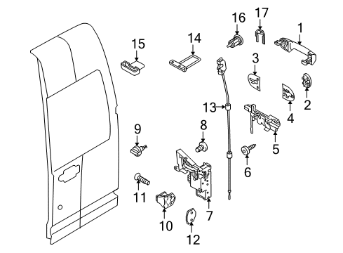 2010 Ford Transit Connect Tailgate Latch Assembly Diagram for 9T1Z-6143287-D