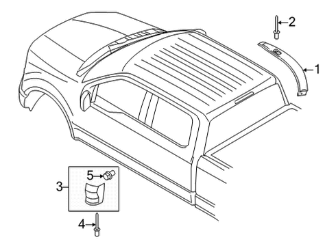 2021 Ford F-150 Exterior Trim - Cab Diagram