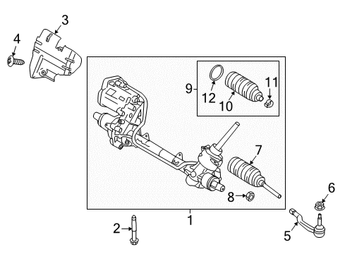 2017 Lincoln MKX Steering Column & Wheel, Steering Gear & Linkage Diagram 5 - Thumbnail