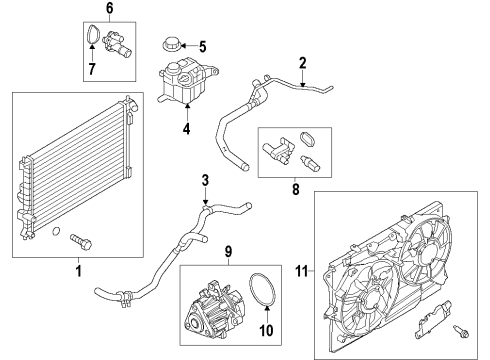 2014 Ford Explorer Cooling System, Radiator, Water Pump, Cooling Fan Diagram