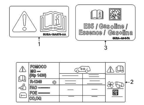 2020 Ford Police Interceptor Utility Information Labels Diagram