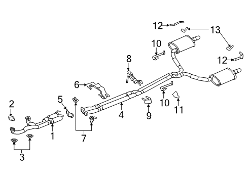 2018 Ford Police Interceptor Sedan Exhaust Components Diagram 3 - Thumbnail