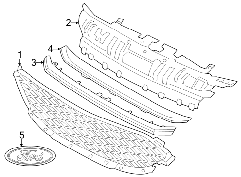 2023 Ford Escape Grille & Components Diagram