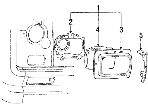 1984 Ford Bronco II Headlamps Diagram 2 - Thumbnail