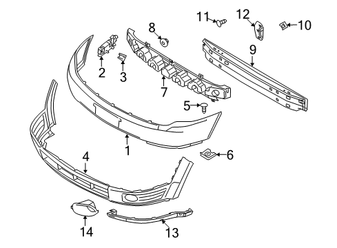 2008 Ford Taurus X Front Bumper Diagram