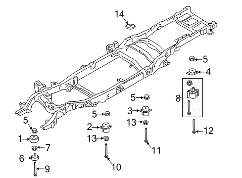 2017 Ford F-250 Super Duty Frame & Components Diagram