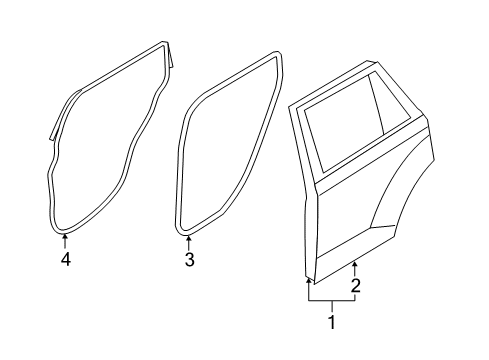 2012 Lincoln MKX Rear Door, Body Diagram