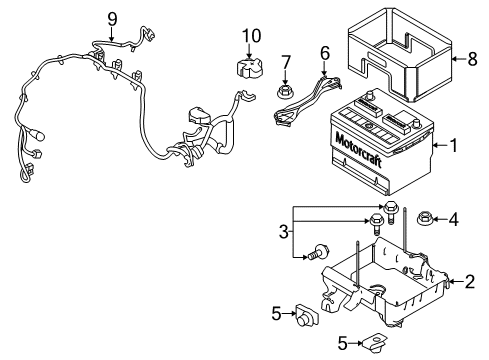 2014 Ford Police Interceptor Sedan Battery Cable Assembly Diagram for DA8Z-14300-DA