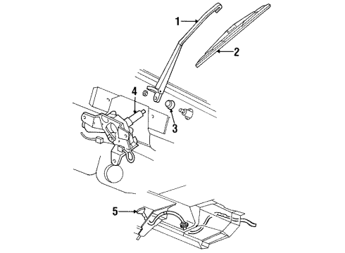 1996 Ford Windstar Wiper & Washer Components Diagram 1 - Thumbnail