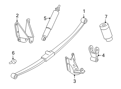 2002 Lincoln Blackwood Rear Suspension Components, Ride Control, Torque Arm Diagram