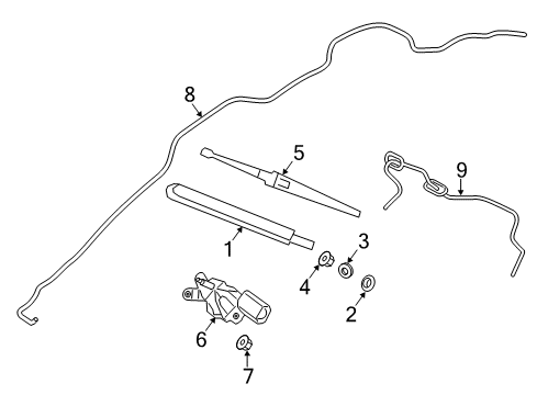 2014 Ford C-Max Lift Gate - Wiper & Washer Components Diagram