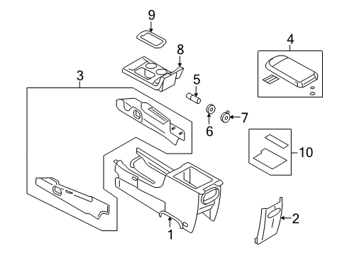 2007 Ford Freestyle Holder - Cup Diagram for 5F9Z-74045A76-AAB