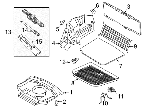 2011 Lincoln MKS Interior Trim - Rear Body Diagram