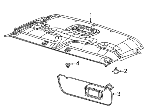 2022 Ford E-350 Super Duty PANEL ASY - ROOF TRIM - FRONT Diagram for LC2Z-1551940-AB