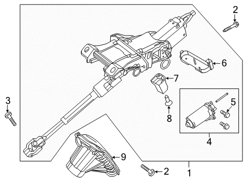 2014 Lincoln MKZ Steering Column Assembly Diagram 2 - Thumbnail