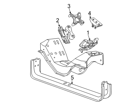 2001 Ford F-250 Super Duty Engine & Trans Mounting Diagram