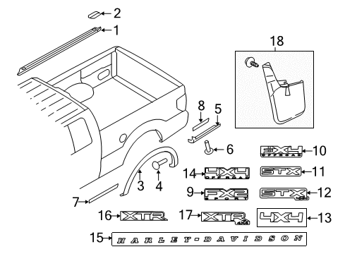 2012 Ford F-150 Exterior Trim - Pick Up Box Diagram 5 - Thumbnail