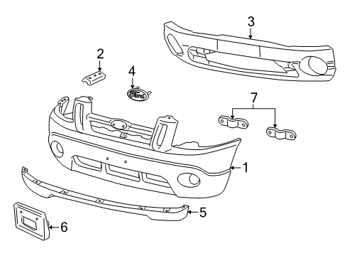 2001 Ford Explorer Sport Bumper Assembly - Front Diagram for 1L5Z-17757-KA