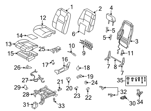 2009 Ford Explorer Sport Trac Seat Back Cover Assembly Diagram for 9L2Z-7864417-DB