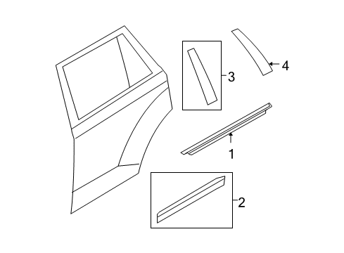 2007 Ford Edge Exterior Trim - Rear Door Diagram