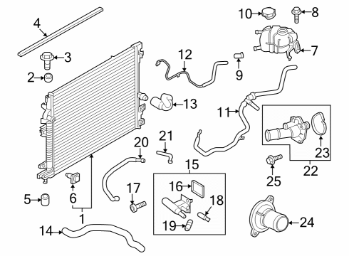 2023 Ford Edge Water Outlet Connect Adaptor Diagram for K2GZ-8K556-A