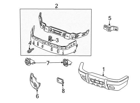 2000 Ford Explorer Bracket - License Plate Diagram for XL2Z-17A385-AAA