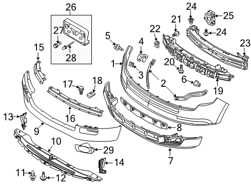 2009 Ford Edge Front Bumper Diagram