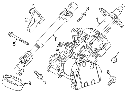 2022 Lincoln Corsair Steering Column & Wheel, Steering Gear & Linkage Diagram