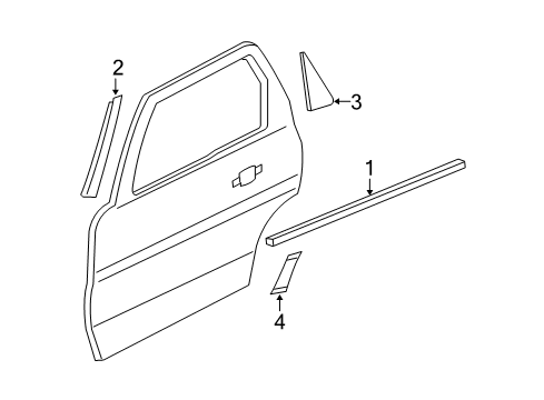 2009 Ford Escape Exterior Trim - Rear Door Diagram