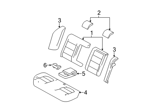 2005 Ford Five Hundred Rear Seat Cushion Cover Assembly Diagram for 5G1Z-5463804-BAA