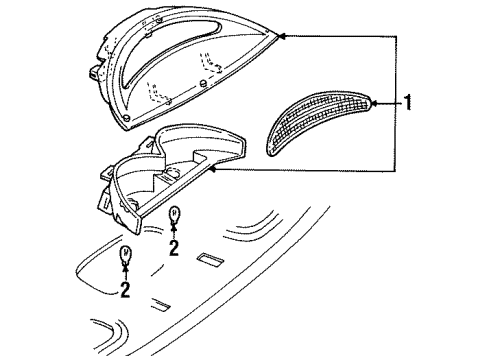 1997 Ford Taurus Lamp Assembly Rear High M Diagram for F6DZ13A613D