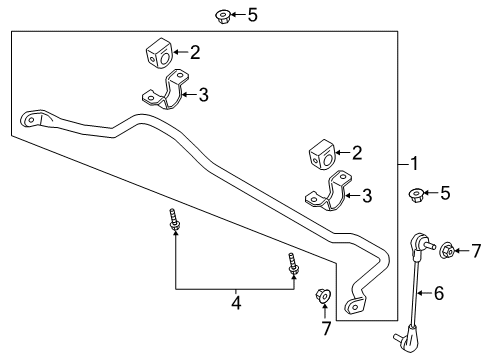 2023 Ford Ranger Stabilizer Bar & Components - Front Diagram