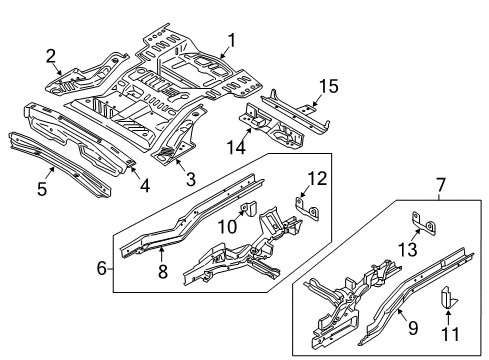 2017 Lincoln MKX Rear Floor & Rails Diagram