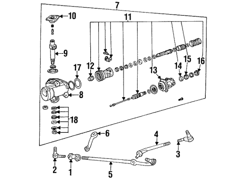 1996 Ford Bronco Steering Column, Steering Gear & Linkage Diagram